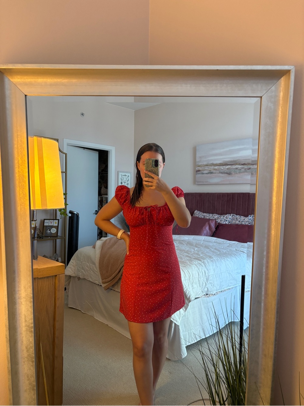 NWT Levi's Red Puff-Sleeve Mini Dress